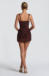 Cornessa Mini Dress - Plum Brown