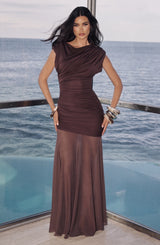 Demelia Maxi Dress - Plum Brown
