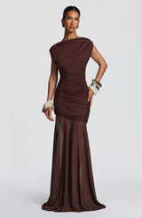 Demelia Maxi Dress - Plum Brown