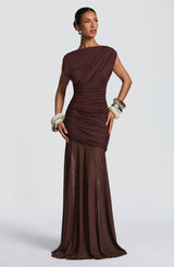 Demelia Maxi Dress - Plum Brown