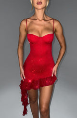 Dixiana Mini Dress - Red Sparkle
