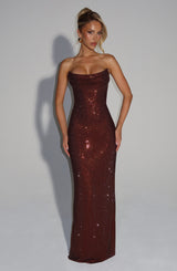 Mirabelle Maxi Dress - Plum Brown
