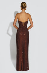 Mirabelle Maxi Dress - Plum Brown