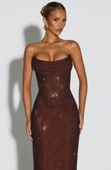 Mirabelle Maxi Dress - Plum Brown